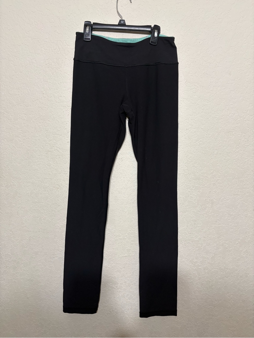 lululemon athletica Black Leggings with Mint Waistband Detail